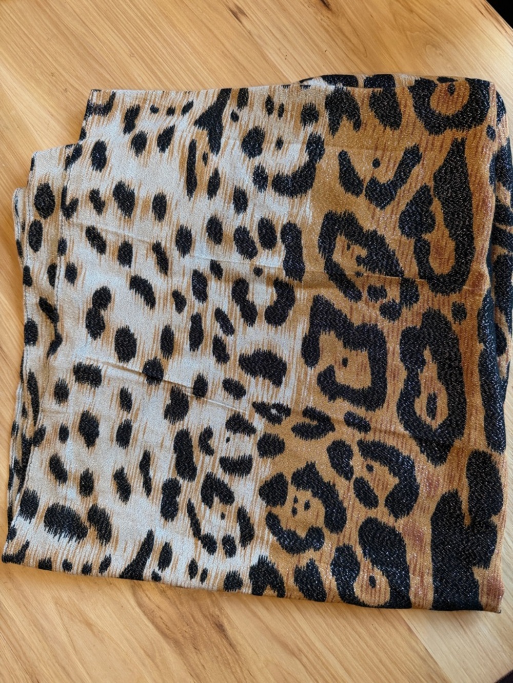 Betsey Johnson Brown Black Glitter Animal Print Infinity Scarf